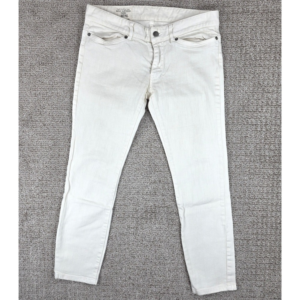 Nili Lotan 111/88 80NL White Straight Leg‎ Denim Jeans Womens Made in USA Size 4